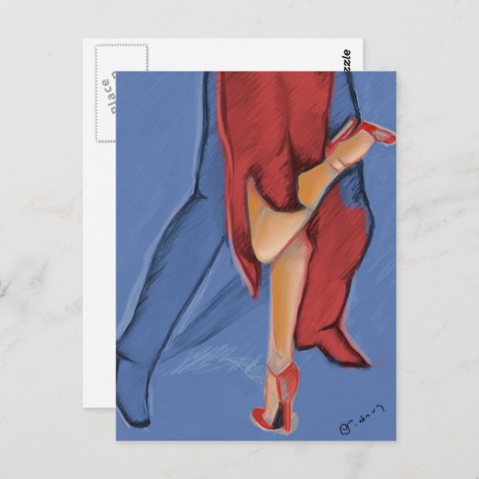 Tango Dancing Briefkaart (Voorkant / Achterkant)