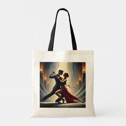 Tango dansend paar tote bag (Achterkant)