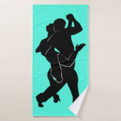 Tango dansers Blauwgroen badhanddoek of kies kleur (Badhanddoek)