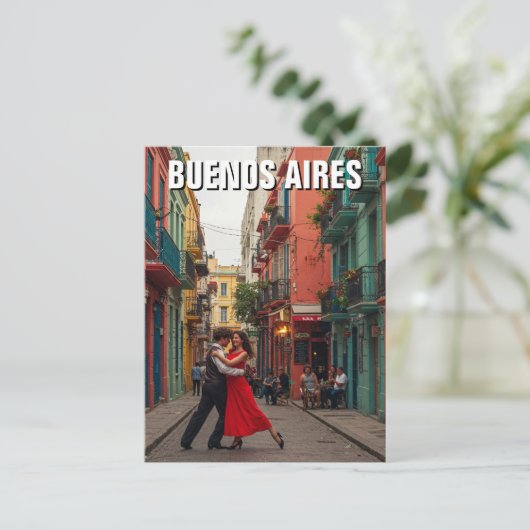 Tango Dansers Buenos Aires Argentinië reizen Briefkaart (Staand voorkant)