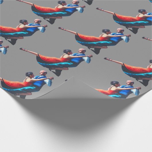 Tango dansers - hand schilderen cadeaupapier (Hoek)