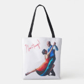 Tango dansers - hand schilderen tote bag (Achterkant)