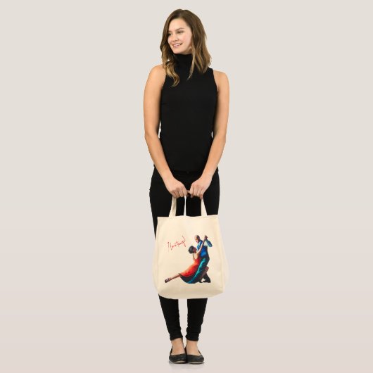 Tango dansers - hand schilderen tote bag (Voorkant (model))