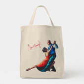 Tango dansers - hand schilderen tote bag (Achterkant)