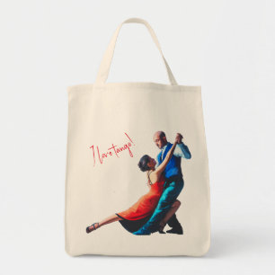Tango dansers - hand schilderen tote bag