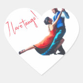 Tango-dansers - handschildering  hart sticker (Voorkant)
