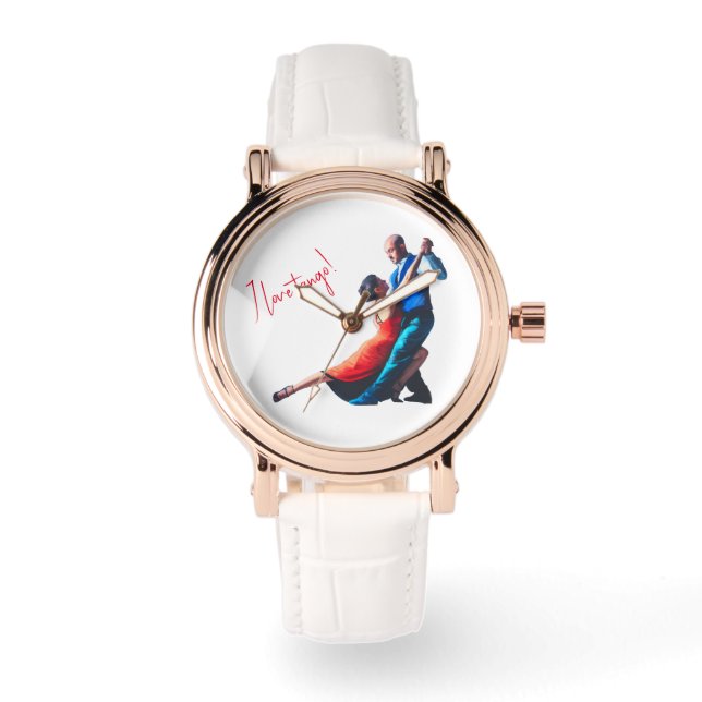 Tango-dansers - handschildering  horloge (Voorkant)