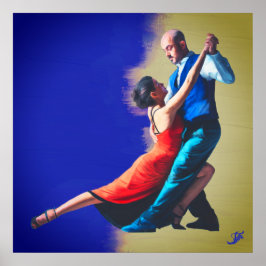 Tango-dansers - handschildering poster