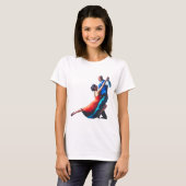 Tango-dansers - handschildering t-shirt (Voorkant volledig)