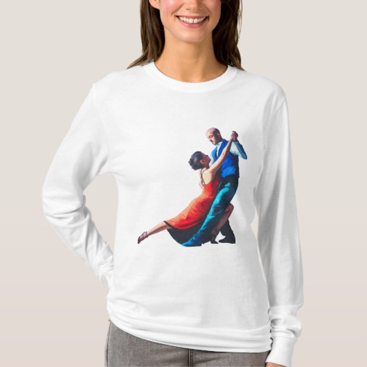 Tango-dansers - handschildering t-shirt (Voorkant)