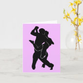 Tango Dansers Kaart Persoonlijke Aangepaste Tekst (Gele Bloem)