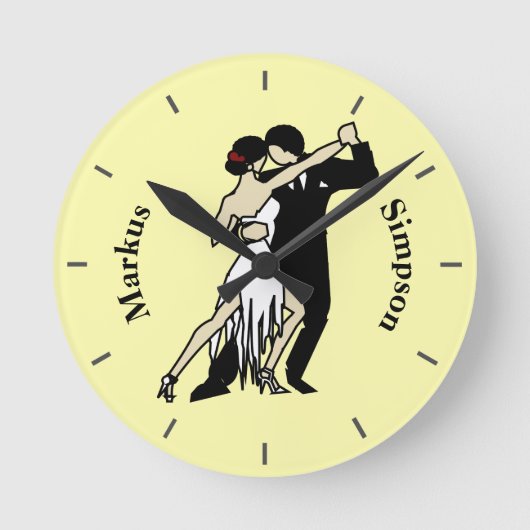 Tango dansers met  stijl ronde klok (Voorkant)