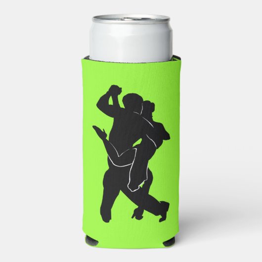 Tango Dansers neon Groene Koelbox Kies Kleuren Seltzer Blikjeskoeler (Seltzer Voorkant)