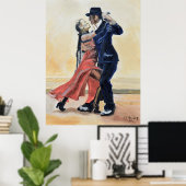 Tango Dansers Olie Schilderij Poster (Thuiskantoor)