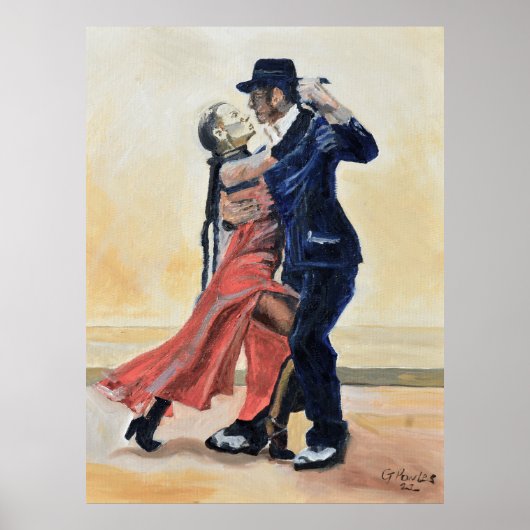 Tango Dansers Olie Schilderij Poster (Voorkant)