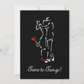 Tango-dansers (Rode schoenen) met  tekst Kaart (Voorkant)