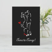 Tango-dansers (Rode schoenen) met  tekst Kaart (Staand voorkant)
