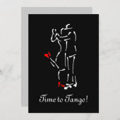 Tango-dansers (Rode schoenen) met  tekst Kaart (Voorkant / Achterkant)