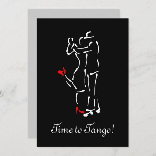 Tango-dansers (Rode schoenen) met  tekst Kaart (Voorkant / Achterkant)
