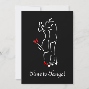Tango-dansers (Rode schoenen) met  tekst Kaart
