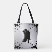 Tango Dansers Silhouet 1 Zilver Tote Bag (Achterkant)