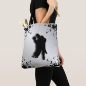 Tango Dansers Silhouet 1 Zilver Tote Bag (Dichtbij)