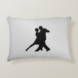 Tango-dansers Silhouette 2 Zilver Accent Kussen