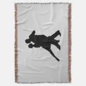 Tango Dansers Silhouette 2 Zilver Deken (Voorkant Verticaal)