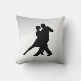 Tango-dansers Silhouette 2 Zilver Kussen
