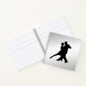 Tango-dansers Silhouette 2 Zilver Notitieboek (Binnen)