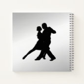 Tango-dansers Silhouette 2 Zilver Notitieboek (Achterkant)