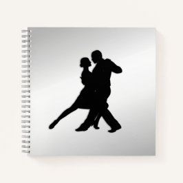 Tango-dansers Silhouette 2 Zilver Notitieboek