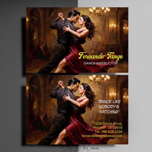 Tango Dansinstructrice Visitekaartje