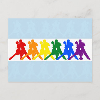 Tango danst koppelt regenboogkleuren briefkaart