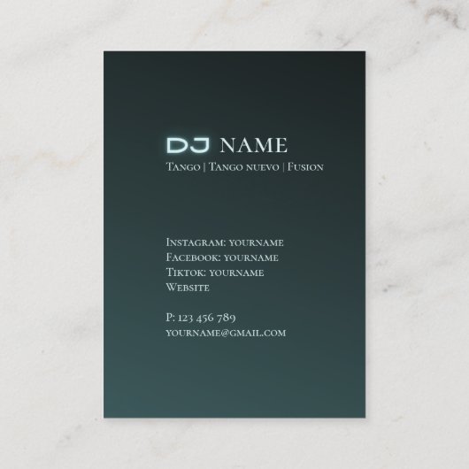 Tango DJ Visitekaartje (Achterkant)