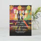 Tango feest en tango dansers uitnodiging (Staand voorkant)