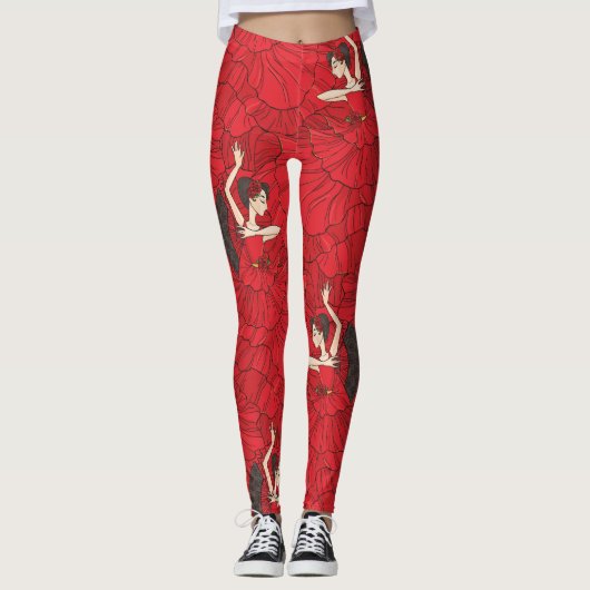 tango flamenco danspatroon leggings (Voorkant)