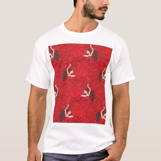  tango flamenco danspatroon t-shirt (Voorkant)