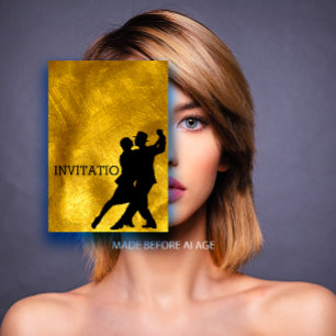 Tango Flamenco Latijnse Dance Golden Folie Kaart