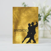 Tango Flamenco Latijnse Dance Golden Folie Kaart (Staand voorkant)