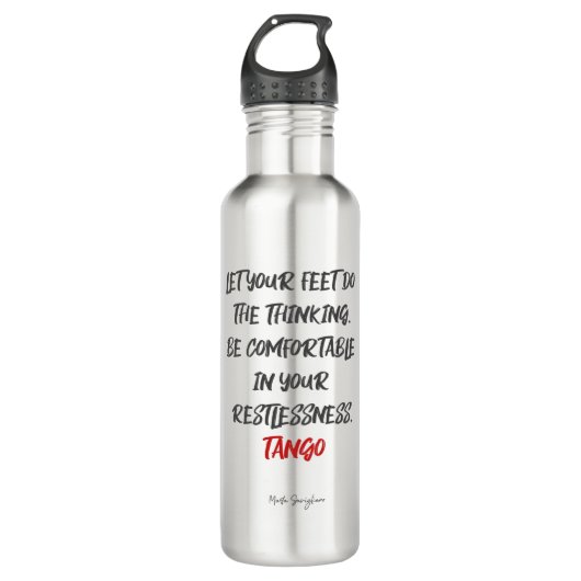 Tango, laat je voeten de fles met denkende citaten (Voorkant)