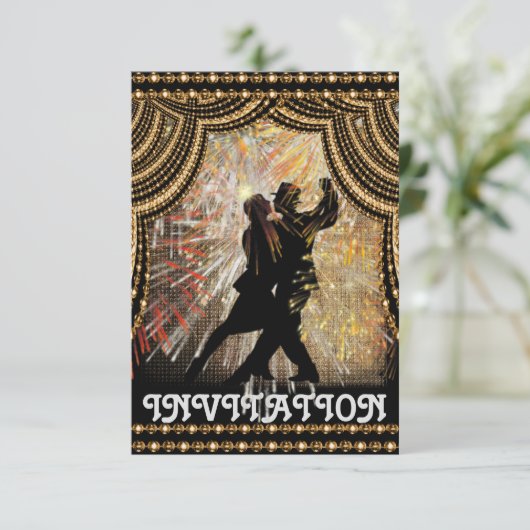 Tango Latin Dance Party Uitnodiging (Staand voorkant)
