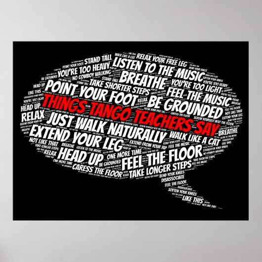 Tango-leraren zeggen Argentijnse Tango-kunst Poster (Voorkant)