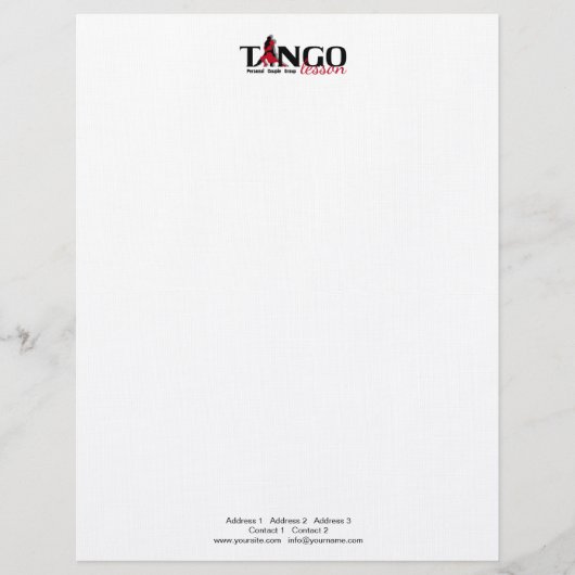 Tango Lesson - Letterhead Persoonlijk Briefhoofd (Voorkant)