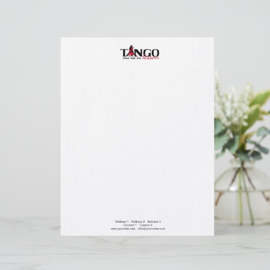 Tango Lesson - Letterhead Persoonlijk Briefhoofd (Staand voorkant)