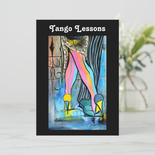 Tango Lessons Uitnodiging (Staand voorkant)