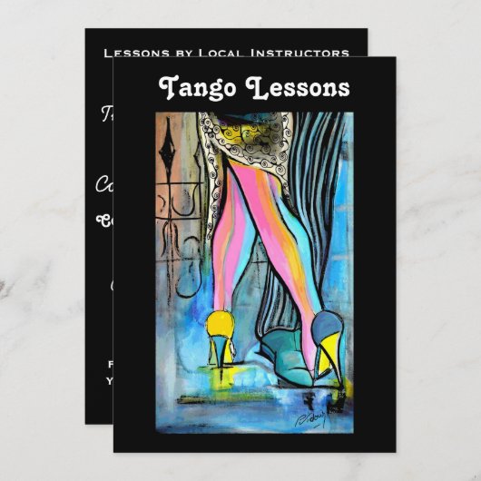 Tango Lessons Uitnodiging (Voorkant / Achterkant)