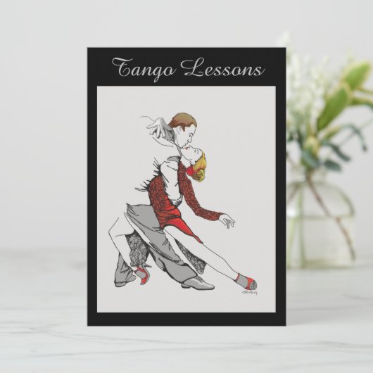 Tango Lessons Uitnodiging (Staand voorkant)
