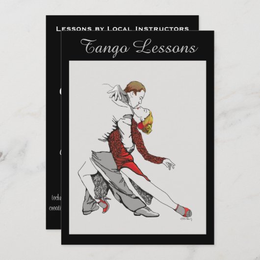 Tango Lessons Uitnodiging (Voorkant / Achterkant)