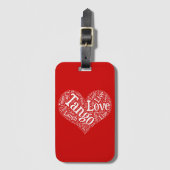 Tango Love Live and Laugh Red Heart Word Art Bagagelabel (Voorkant (verticaal))